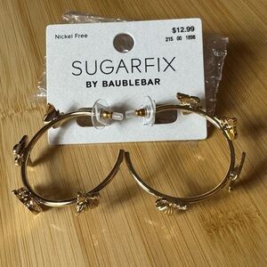 Sugarfix‎ by BaubleBar Gold Butterfly Hoop Earrings – Nickel Free